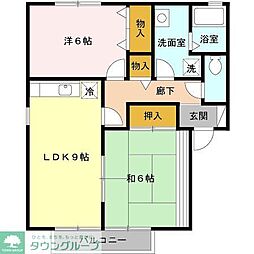 ロイヤルガーデンMA棟 2DKの間取図画像