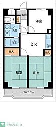 入間市駅前第2ビル 2LDKの間取図画像