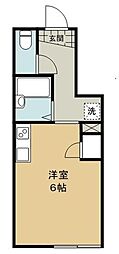 クレール2 1Kの間取図画像