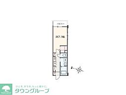 MELLAS新秋津II 1Kの間取図画像
