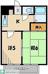 第3グリーンヒルズ 2Kの間取図画像