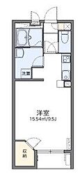 レオネクストエターナル ワンルームの間取図画像