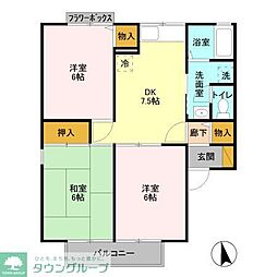リッツハウスA 3DKの間取図画像