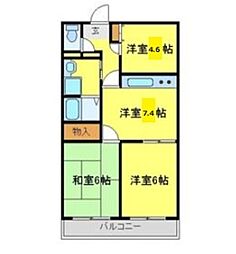 豊栄ビル 3DKの間取図画像