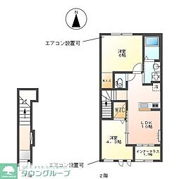 リヴィエール・カサシア 2LDKの間取図画像
