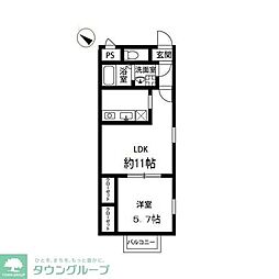 アムールゆう 1LDKの間取図画像