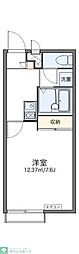 レオパレスグリーンハート 1Kの間取図画像