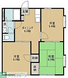 レジデンスアゼリアA 3DKの間取図画像