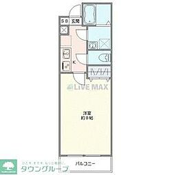 ジーメゾン新狭山 1Kの間取図画像