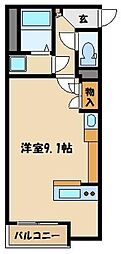 レオパレスミランダフェリオ ワンルームの間取図画像
