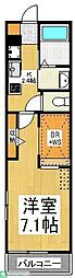 ヴィラージュ 1Kの間取図画像