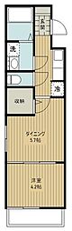ウィズコート狭山 2Kの間取図画像