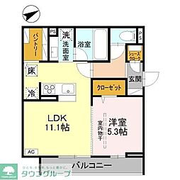 (仮称)D-Sereno豊岡5丁目 A棟 1LDKの間取図画像