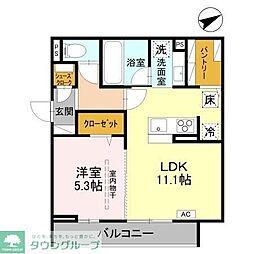 (仮称)D-Sereno豊岡5丁目 A棟 1LDKの間取図画像