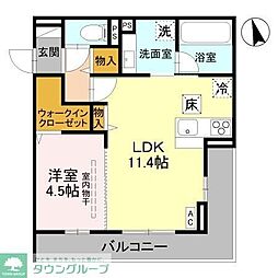 川越市新宿町1丁目アパート 1LDKの間取図画像