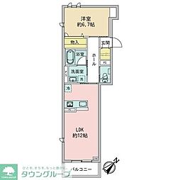 セルディーナ 1LDKの間取図画像