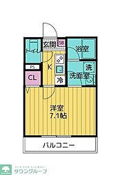 ルミナス川越 1Kの間取図画像