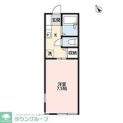レクサスハイム 1Kの間取図画像