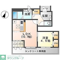 グランアゼリア 1LDKの間取図画像