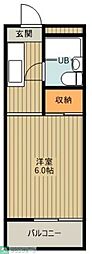 メゾン南台 1Kの間取図画像