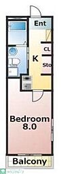 VillaBrise 1Kの間取図画像