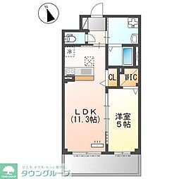 ブロッサム 2階1LDKの間取り