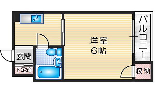 高槻ローズハイツＢ棟 ｜大阪府高槻市千代田町(賃貸マンション1K・5階・19.10㎡)の写真 その2