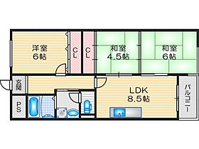 伸栄ハイツ 403 ｜ 大阪府茨木市郡３丁目（賃貸マンション3LDK・4階・58.17㎡） その2