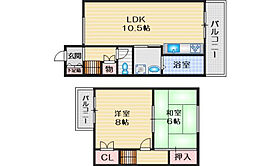 サニーサイド山崎 10 ｜ 大阪府三島郡島本町東大寺１丁目（賃貸タウンハウス2LDK・2階・59.62㎡） その2