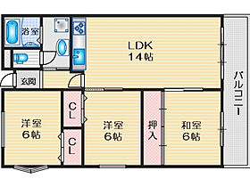 フローラ穂積台 301 ｜ 大阪府茨木市穂積台（賃貸マンション3LDK・3階・72.00㎡） その2