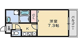 エルカーサ正雀I 1階1Kの間取り