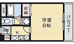 メゾン・ド・ヴィレ茨木 1Kの間取図画像
