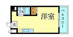 茨木ロイヤル ワンルームの間取図画像