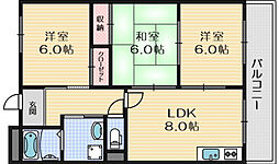 ハイツサニーサイド 3LDKの間取図画像