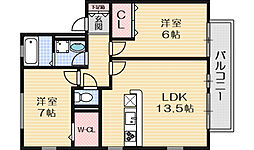 グランシャリオ 2LDKの間取図画像