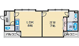 グリーンピア 1DKの間取図画像