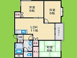 メゾンフラグランス 3LDKの間取図画像