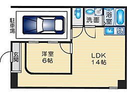 サンガーデン茨木 1LDKの間取図画像