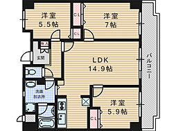 モナヴェイル 3LDKの間取図画像