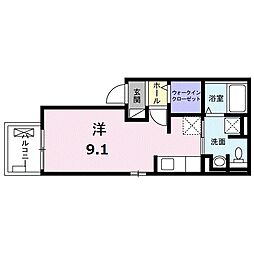 グラシア 1Kの間取図画像
