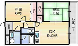 クレールミシマ2 2LDKの間取図画像
