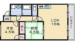 ニュー星見ハイツ 2LDKの間取図画像