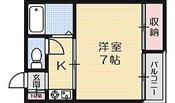 プチルミエール 1Kの間取図画像