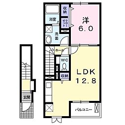 イリーデ摂津 1LDKの間取図画像