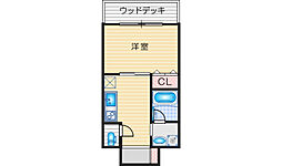 協同レジデンス摂津富田 1Kの間取図画像