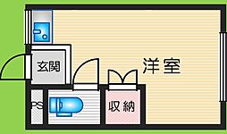 三和ハイツ ワンルームの間取図画像