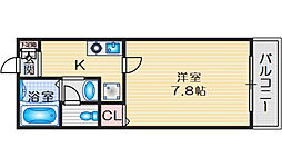 アサコート 1Kの間取図画像