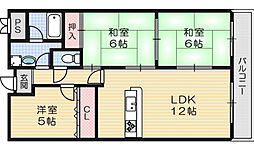 若園11番館 3LDKの間取図画像