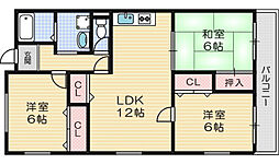 セゾン・若園 3LDKの間取図画像