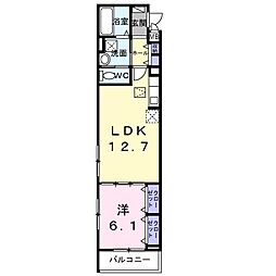 ジーアンビエンス 1LDKの間取図画像